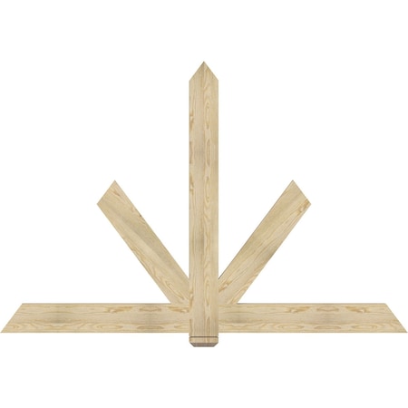Ekena Millwork Kennewick Rough Sawn Timber Gable Bracket, Douglas Fir, 84"W x 56"H x 2"D x 6"F, 16/12 Pitch GBW084X56X0206KEN00RDF